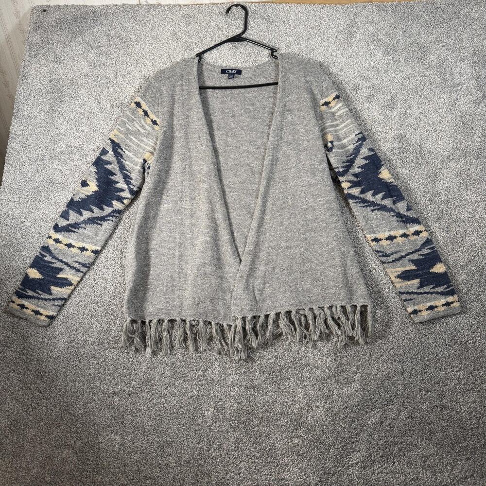 Chaps Cardigan Sweater L Southwestern Boho Cowgirl Ranchcore Rustic Cabin